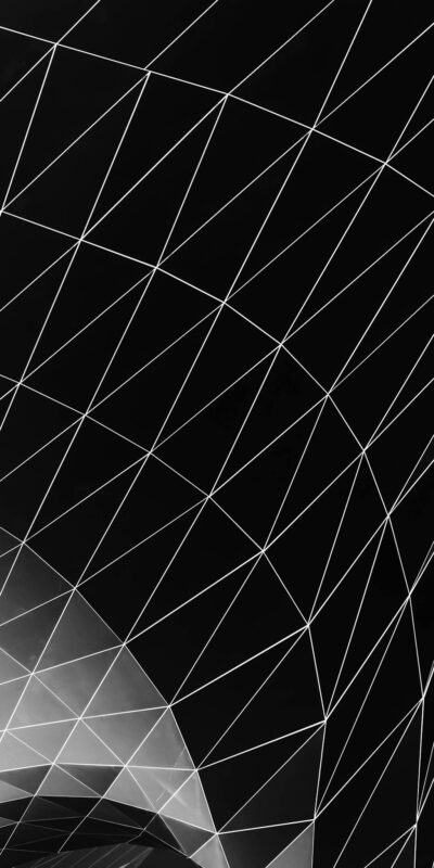 Modern abstract geometric pattern featuring a striking black and white design of intersecting lines.